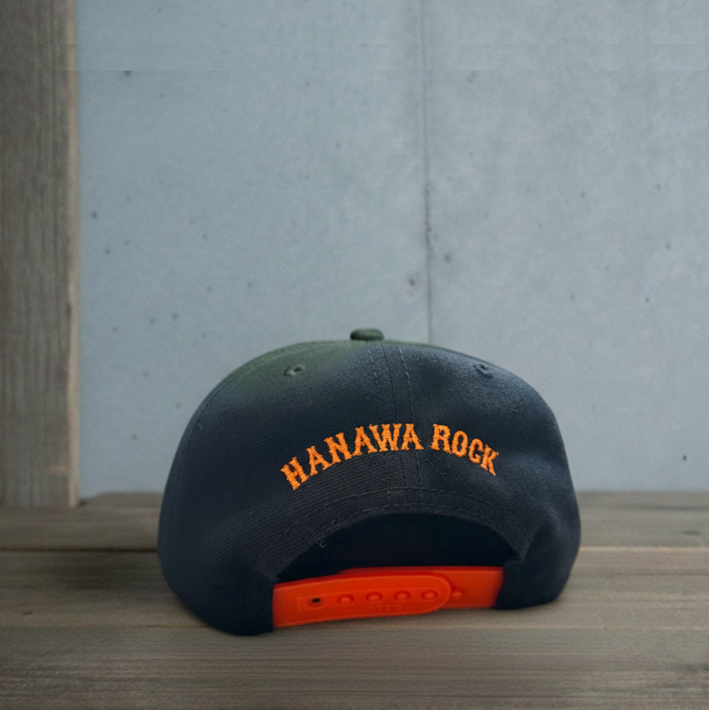 HANAWA ROCK ロープロファイルキャップ（ブラック×オレンジ）
